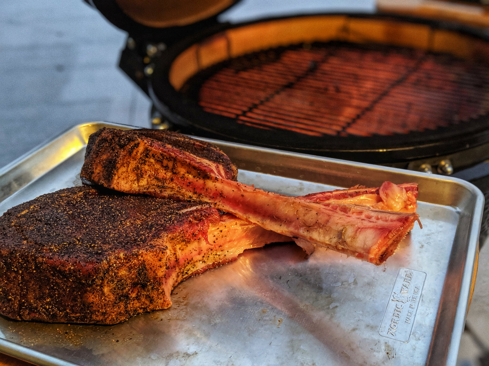 Kona Coffee Infused Tomahawk Steak Seasoned with Rub My Meat